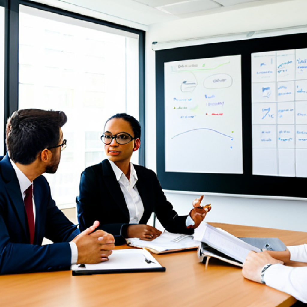 게임 이론 - Business Strategy Session**

"A diverse team of business professionals, fully clothed in appropriate...