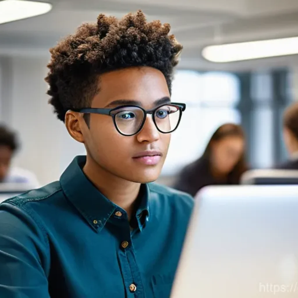 경영학 대학교 순위 - **Prompt: Focused FinTech Innovator**
    A young, diverse business school student, appearing to be ...