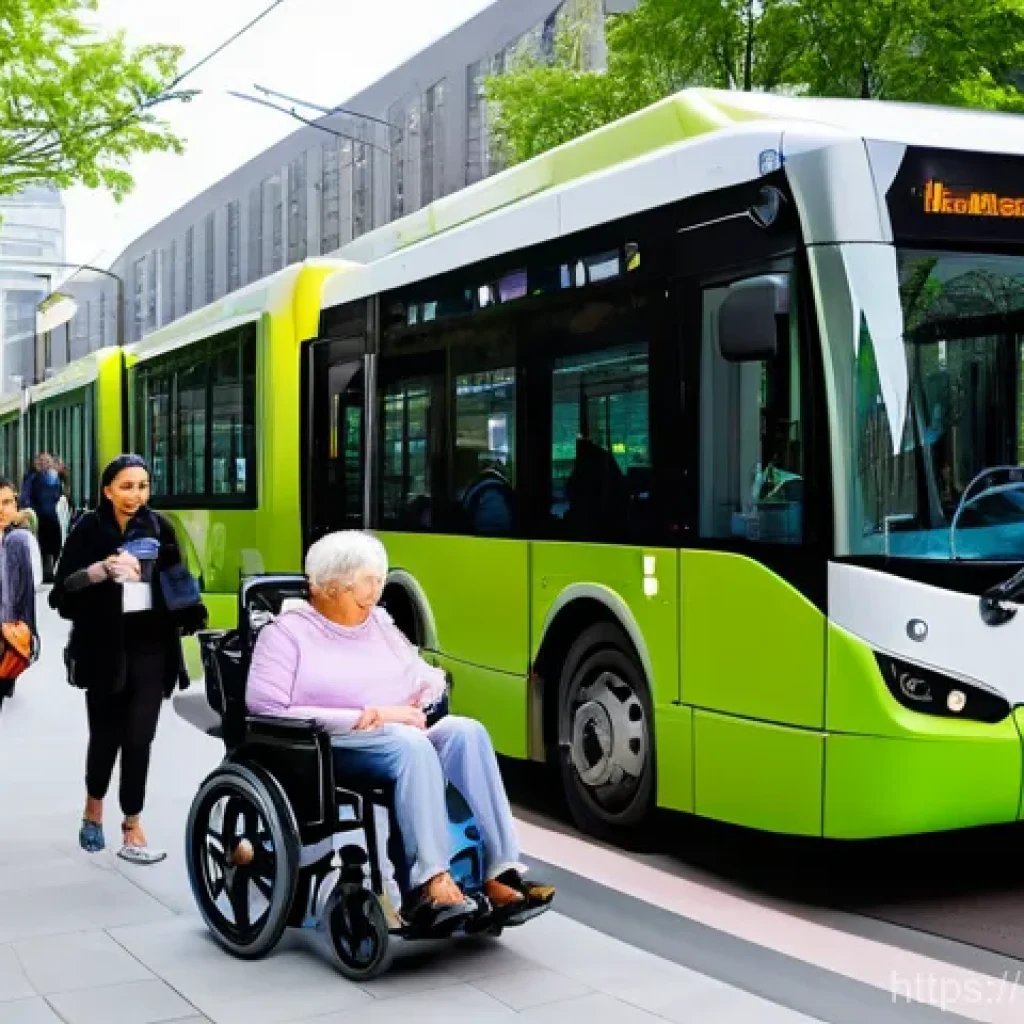 공공 정책과 윤리 - **"A vibrant and inclusive urban landscape illustrating excellent public transportation. Diverse ind...