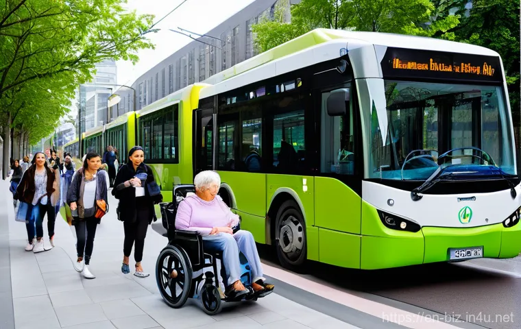 공공 정책과 윤리 - **"A vibrant and inclusive urban landscape illustrating excellent public transportation. Diverse ind...