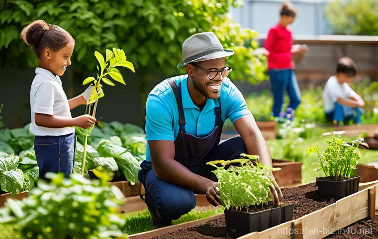 기업의 사회적 책임 - **Prompt 1: "The Heart of Modern Business: Community Empowerment"**
    A vibrant, sunlit scene depi...