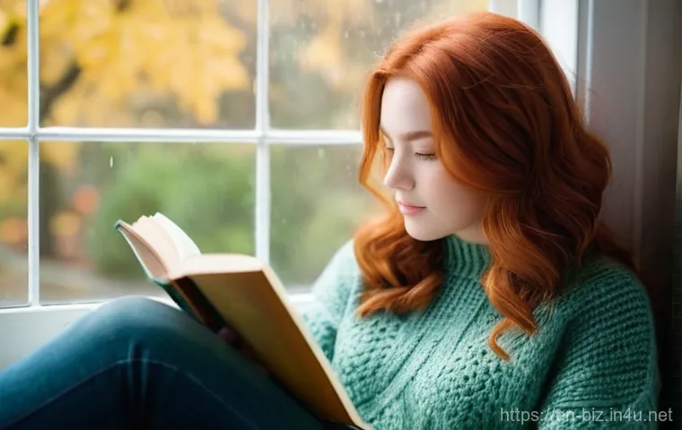 마케팅 자동화 - **Prompt 1:** A young woman, about 25 years old, with vibrant red hair styled in soft waves, is sitt...