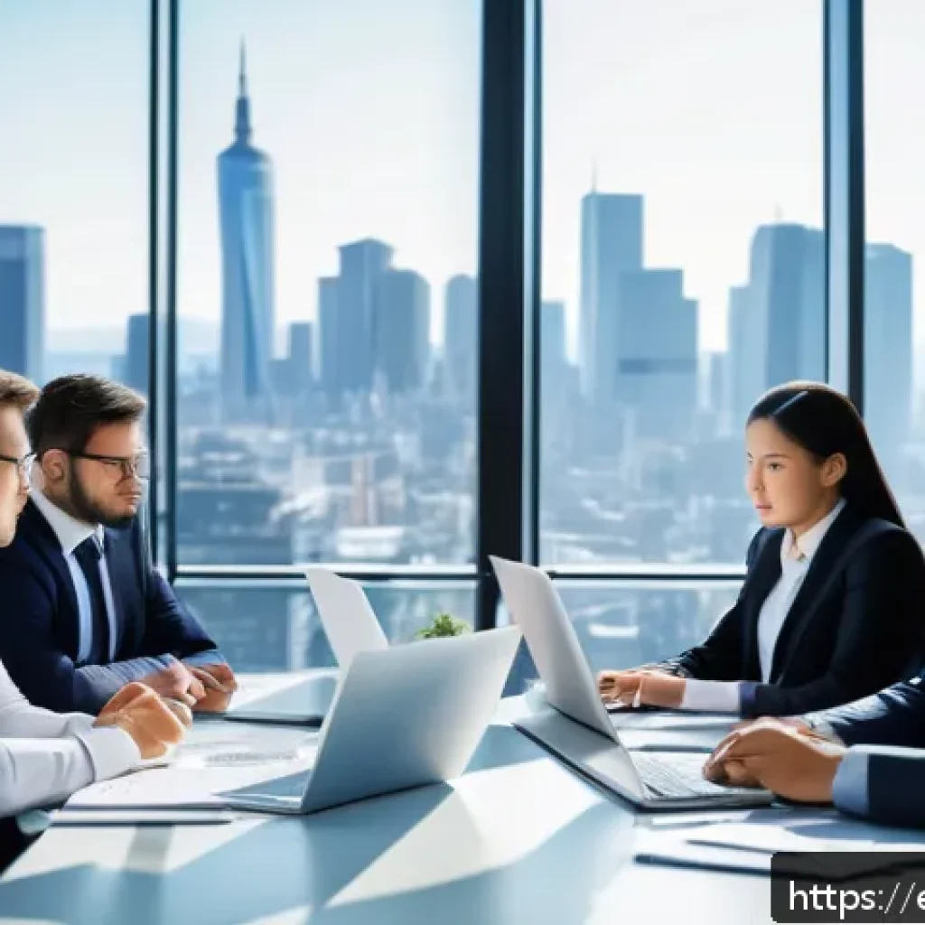 자본 예산 편성 - A modern office scene featuring a diverse group of business professionals analyzing detailed financi...