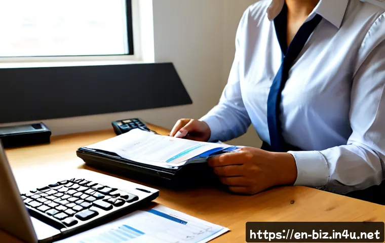 Home 17 운영 비용 절감 - Photorealistic small business owner in a bright modern office reviewing operating expenses on a lapt...